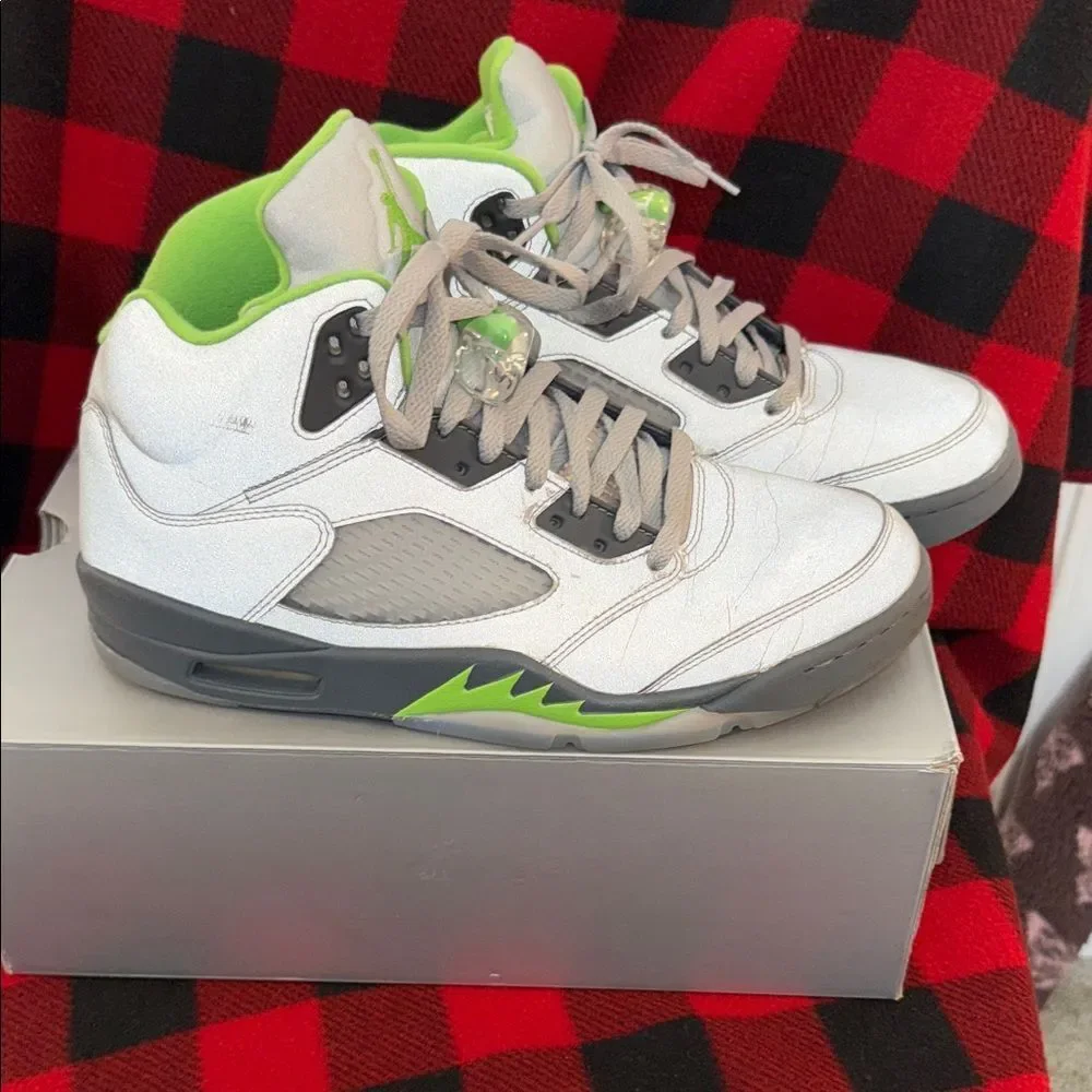 Air Jordan Retro 5 Green silver